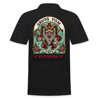Salutation du Krampus Noël Myths Fun - Polo Homme - noir - Dos - Kai (181cm)