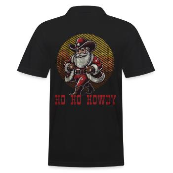 Noël Cowboy Santa Ho Ho Howdy - Polo Homme - noir - Dos - Kai (181cm)