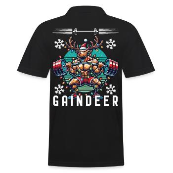 Muscle Renne Noël Fitness - Polo Homme - noir - Dos - Kai (181cm)