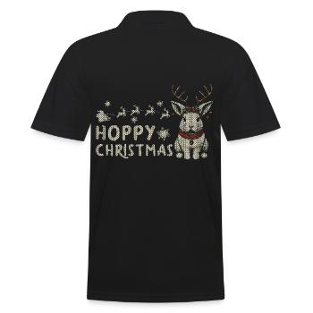 Hoppy Noël Drôle Lapin de Noël - Polo Homme - noir - Dos - Kai (181cm)