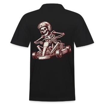 Skeleton Go-Kart Retro Adventure - Men's Polo Shirt - black - Back - Kai (181cm)