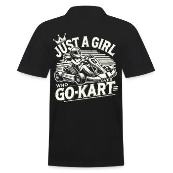 Une fille qui aime l’aventure en karting - Polo Homme - noir - Dos - Kai (181cm)