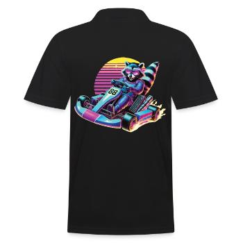 Go-Kart Raton laveur dans le style néon - Polo Homme - noir - Dos - Kai (181cm)