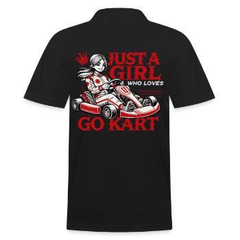 Une fille qui aime les courses de karting - Polo Homme - noir - Dos - Kai (181cm)