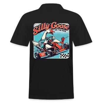 Silly Goose sur l’accélérateur dans un kart - Polo Homme - noir - Dos - Kai (181cm)