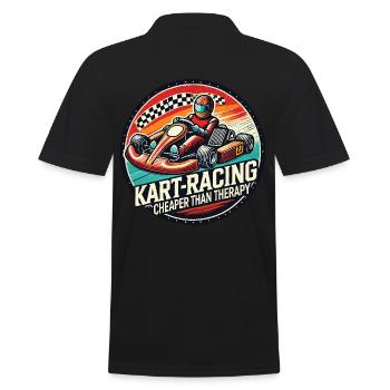 Kart-Racing Günstiger Als Therapie Go-Kart Spaß - Männer Poloshirt - Schwarz - Hinten - Kai (181cm)