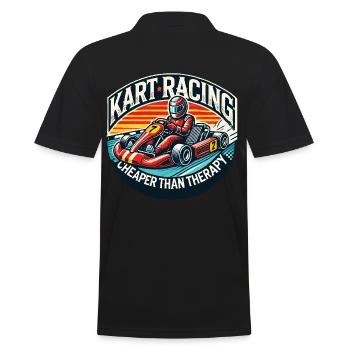 Kart Racing Günstiger Als Therapie - Männer Poloshirt - Schwarz - Hinten - Kai (181cm)