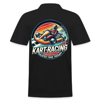 Kart-Rennen Günstiger Als Therapie - Männer Poloshirt - Schwarz - Hinten - Kai (181cm)