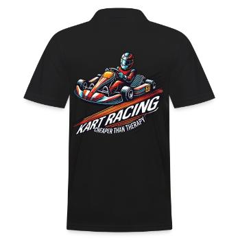 Go-Kart Rennen Günstiger Als Therapie - Männer Poloshirt - Schwarz - Hinten - Kai (181cm)