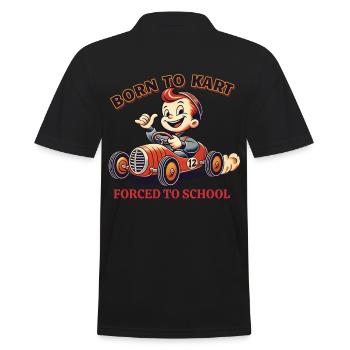 Go-Kart Vintage Born To Kart Saying - Men's Polo Shirt - black - Back - Kai (181cm)