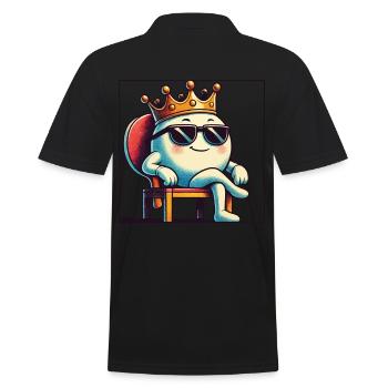 Dessin animé drôle balle de tennis de table roi - Polo Homme - noir - Dos - Kai (181cm)