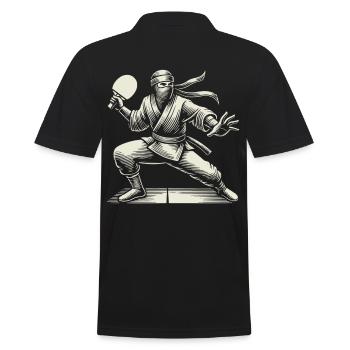 Ninja Table Tennis Fighter Ping Pong Master - Men's Polo Shirt - black - Back - Kai (181cm)
