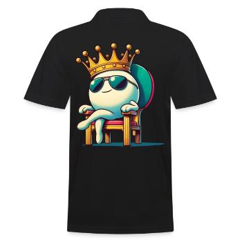 Drôle de dessin animé balle de tennis de table King Fun - Polo Homme - noir - Dos - Kai (181cm)