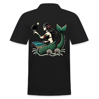 Tennis de table rétro tatouage style sirène design - Polo Homme - noir - Dos - Kai (181cm)