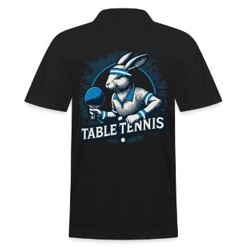 Joueur de tennis de table rétro vintage Bunny - Polo Homme - noir - Dos - Kai (181cm)
