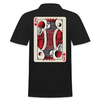 Rétro jouer à la carte tennis de table King style vintage - Polo Homme - noir - Dos - Kai (181cm)
