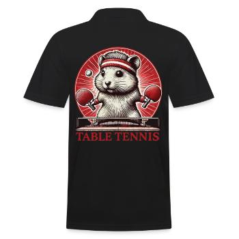 Hamster Retro Vintage Table Tennis Fan Design - Polo Homme - noir - Dos - Kai (181cm)