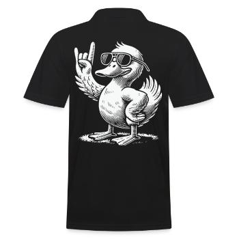Lustige Ente Rock Musik Festival Konzert - Männer Poloshirt - Schwarz - Hinten - Kai (181cm)