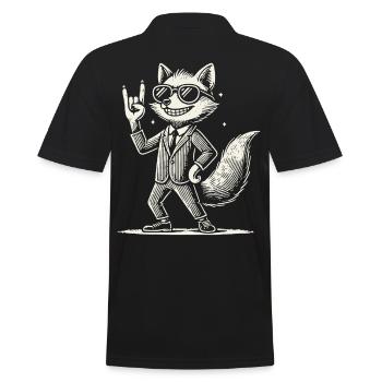 Lustige Rock Musik Fuchs Konzert Design - Männer Poloshirt - Schwarz - Hinten - Kai (181cm)