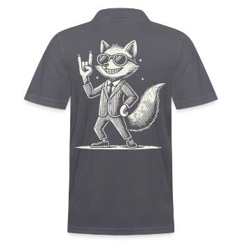 Drôle de musique rock fox concert design - Polo Homme - charbon - Dos - Nico (186cm)