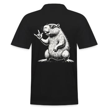 Fun Heavy Metal Festival Capybara - Polo Homme - noir - Dos - Kai (181cm)