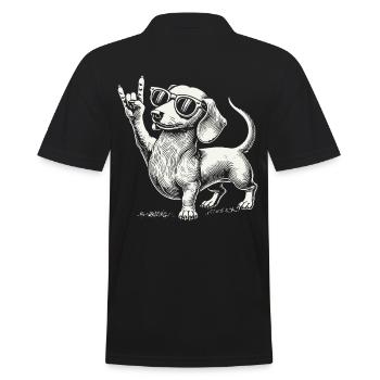 Musique rock Drôle Heavy Metal Teckel Concert - Polo Homme - noir - Dos - Kai (181cm)
