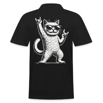 Musique rock Drôle de chat Festival de Heavy Metal - Polo Homme - noir - Dos - Kai (181cm)