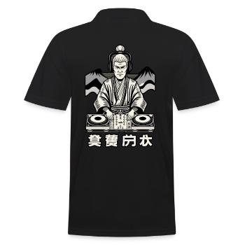DJ Samouraï Musique Rétro Streetwear Graffiti - Polo Homme - noir - Dos - Kai (181cm)
