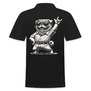 Lustiges Rock Musik Heavy Metal Festival Retro - Männer Poloshirt - Schwarz - Hinten - Kai (181cm)