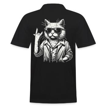 Funny Cat Heavy Metal Festival - Polo Homme - noir - Dos - Kai (181cm)