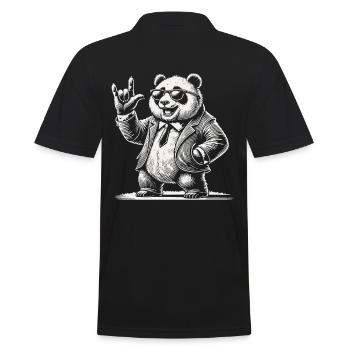 Musique rock rétro panda avec lunettes de soleil - Polo Homme - noir - Dos - Kai (181cm)