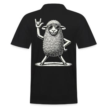 Heavy Metal Festival Rock Musik Konzert Schaf - Männer Poloshirt - Schwarz - Hinten - Kai (181cm)