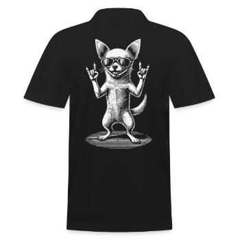 Concert de musique rock chihuahua drôle - Polo Homme - noir - Dos - Kai (181cm)