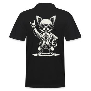 Musique rock Funny Heavy Metal Chihuahua Concert - Polo Homme - noir - Dos - Kai (181cm)