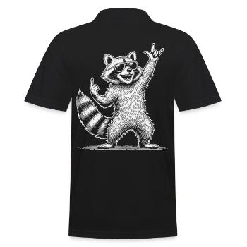 Funny Raccoon Heavy Metal Festival - Polo Homme - noir - Dos - Kai (181cm)