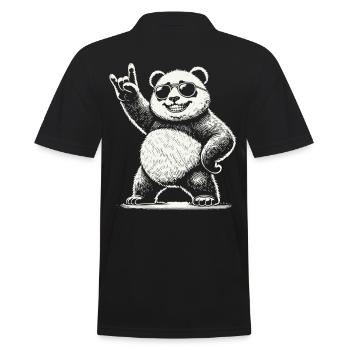 Heavy Metal Musique Panda Avec Lunettes De Soleil - Polo Homme - noir - Dos - Kai (181cm)