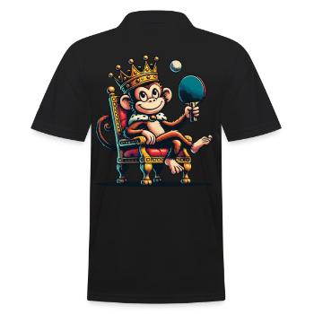 Monkey King Table Tennis Champion with Crown - Men's Polo Shirt - black - Back - Kai (181cm)