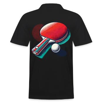 Tennis de table Rétro Vintage Style Raquette de Tennis de Table - Polo Homme - noir - Dos - Kai (181cm)
