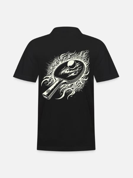 Fiery Table Tennis Racket Passion - Men's Polo Shirt - black