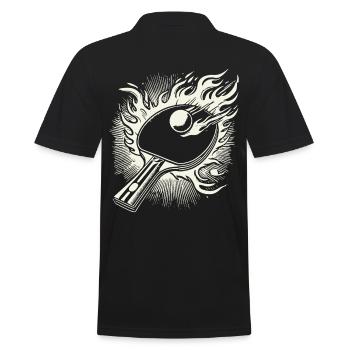 Flaming Table Tennis Racket Table Tennis - Men's Polo Shirt - black - Back - Kai (181cm)