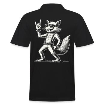 Rock Musik Fuchs Konzert Festival Design - Männer Poloshirt - Schwarz - Hinten - Kai (181cm)