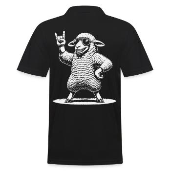 Musique rock Heavy Metal Mouton Avec lunettes de soleil - Polo Homme - noir - Dos - Kai (181cm)