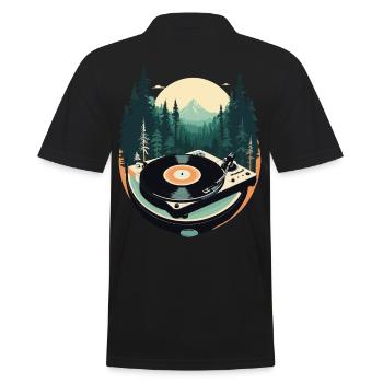 Musique Streetwear Tenue Platine Forêt - Polo Homme - noir - Dos - Kai (181cm)