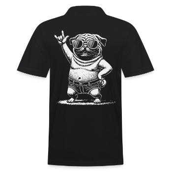 Drôle Rétro Rock Festival Carlin Design - Polo Homme - noir - Dos - Kai (181cm)