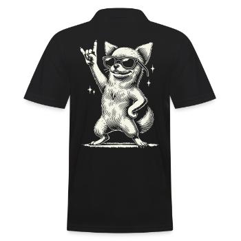 Drôle Heavy Metal Festival Chihuahua Chien - Polo Homme - noir - Dos - Kai (181cm)