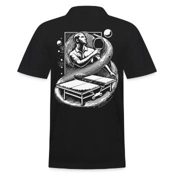 Masterful table tennis game experience for fans - Men's Polo Shirt - black - Back - Kai (181cm)