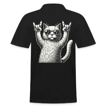 Conception du festival de concert de chat de musique rock - Polo Homme - noir - Dos - Kai (181cm)