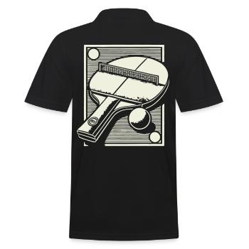 Tischtennisschläger Kunstvolle Darstellung - Männer Poloshirt - Schwarz - Hinten - Kai (181cm)
