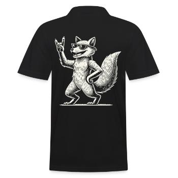 Rock Musik Heavy Metal Festival Fuchs - Männer Poloshirt - Schwarz - Hinten - Kai (181cm)