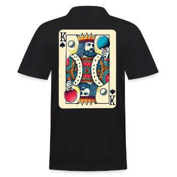 Rétro jouer carte de tennis de table King Design - Polo Homme - noir - Dos - Kai (181cm)